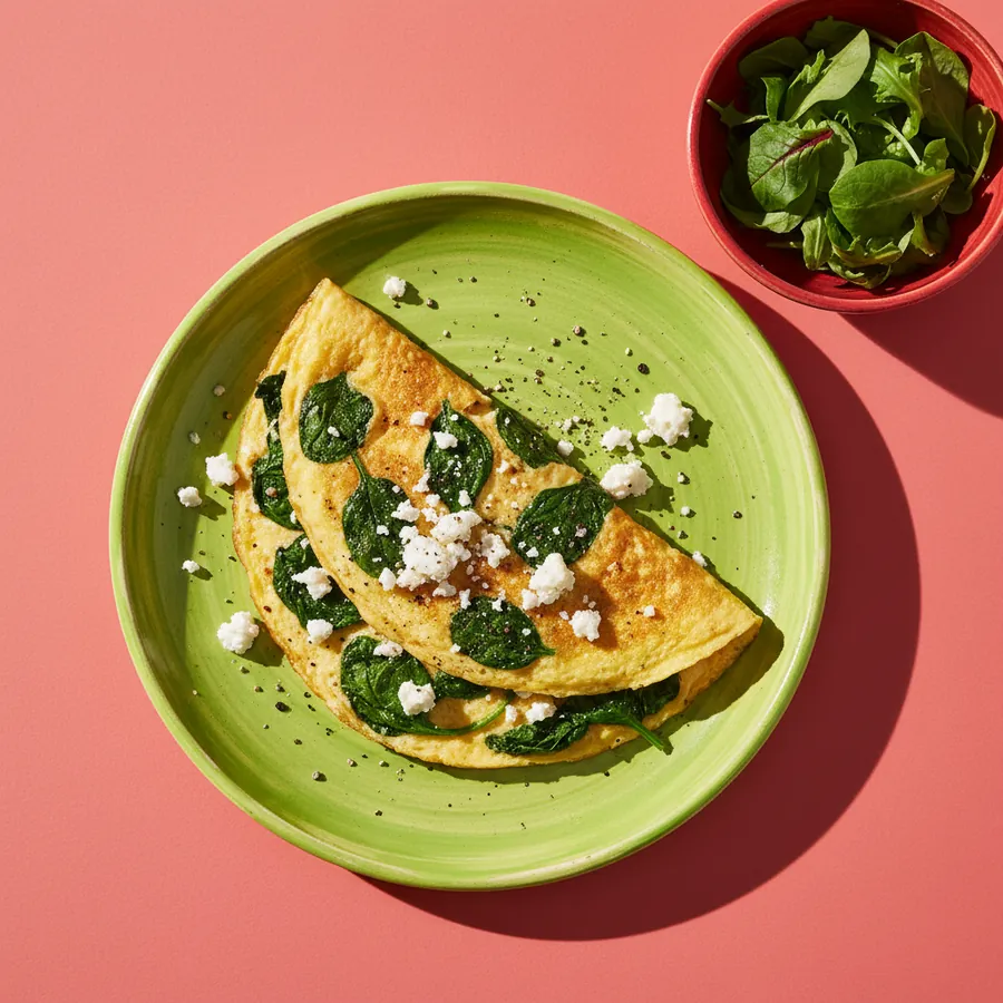 Spinach and feta omelette, a recipe from GOOD.21