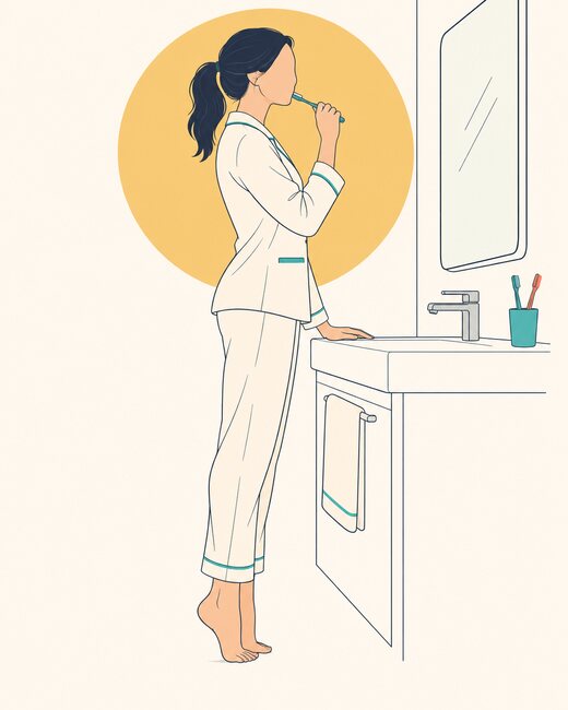 Tiptoes while you brush